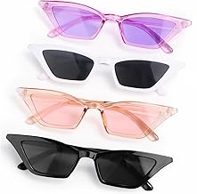 MplehDa Cat Eye Sonnenbrille für Damen, Retro-Katzenaugenbrille, Partybrille, polarisierte Sonnenbrille, UV400-Schutz, Cateye-Brille für Schwimmen, Musik, Festivals, Party, mehrfarbig