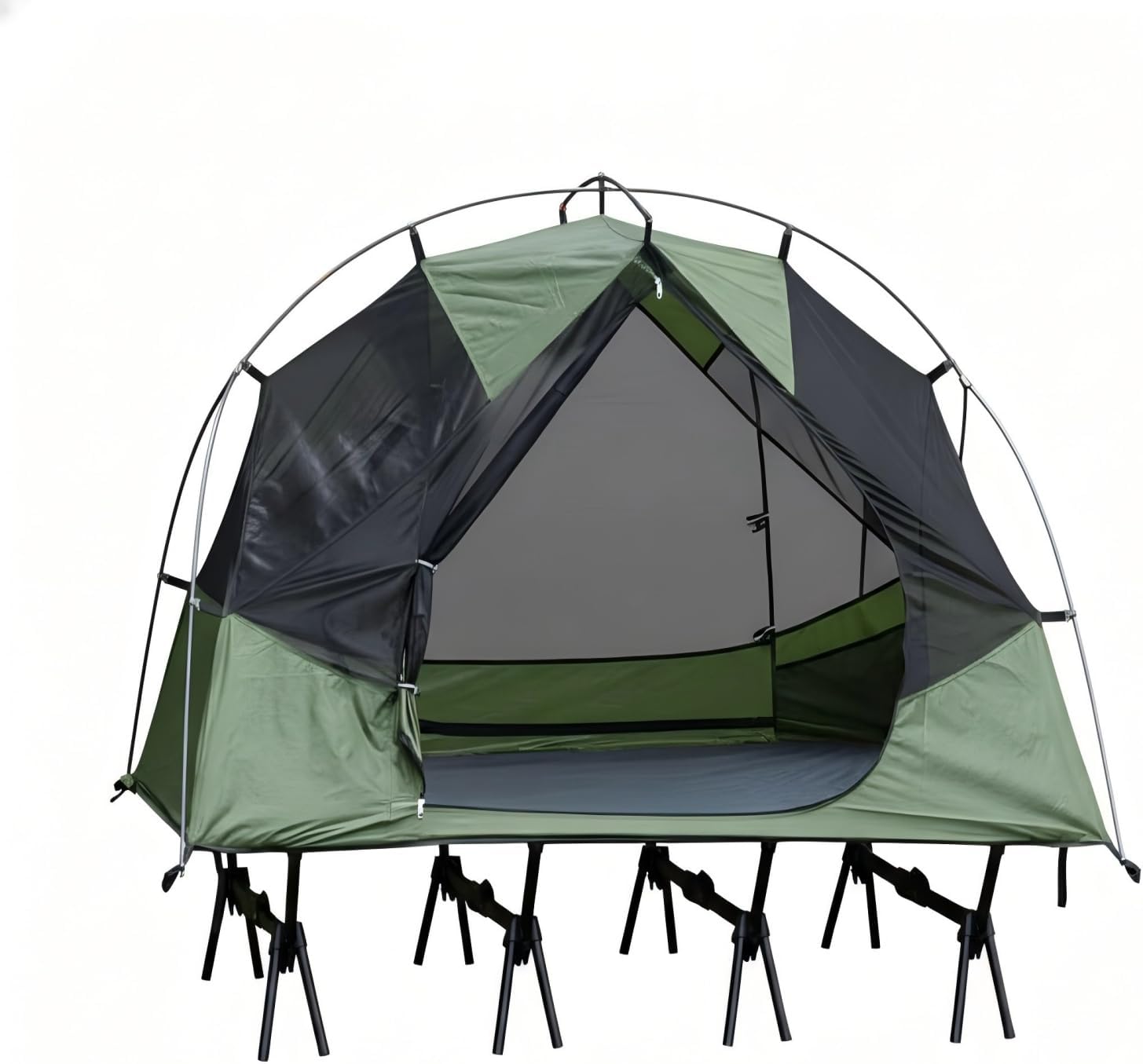 Night Cat 2-Person Cot Tent: Waterproof Vestibule Portable Tent Cot Combo for Outdoor Camping 87x51x40in
