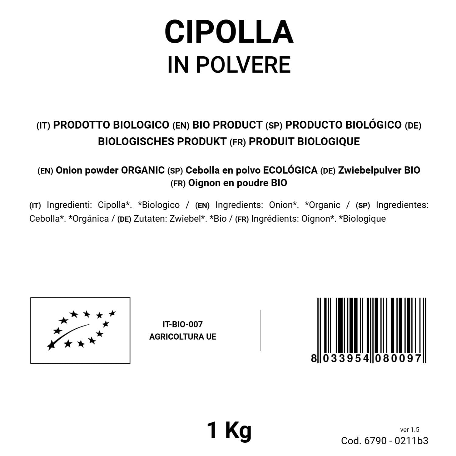 BONGIOVANNI FARINE E BONTA' NATURALI Cipolla in polvere 1kg BIO