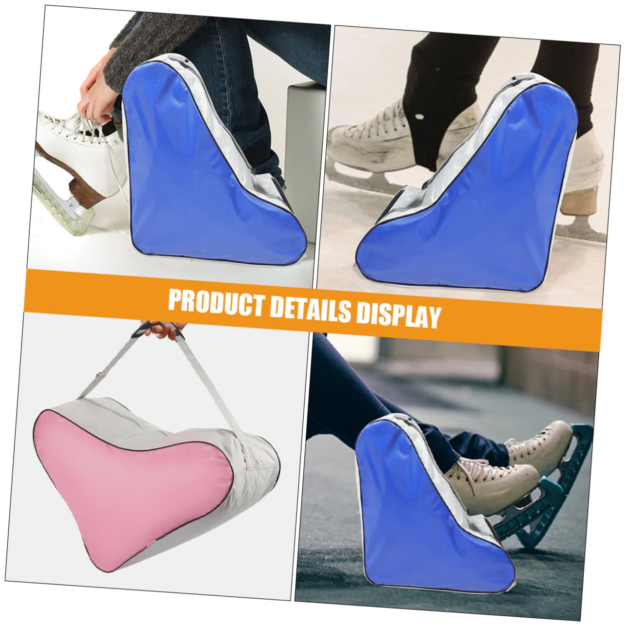 BESPORTBLE Borsa Pattini Triangolare 2 Pezzi in Stoffa per Bambine | Tracolla Integrata, Formato Leggero e Portatile, Adatta a Roller Skates e Figure Skating