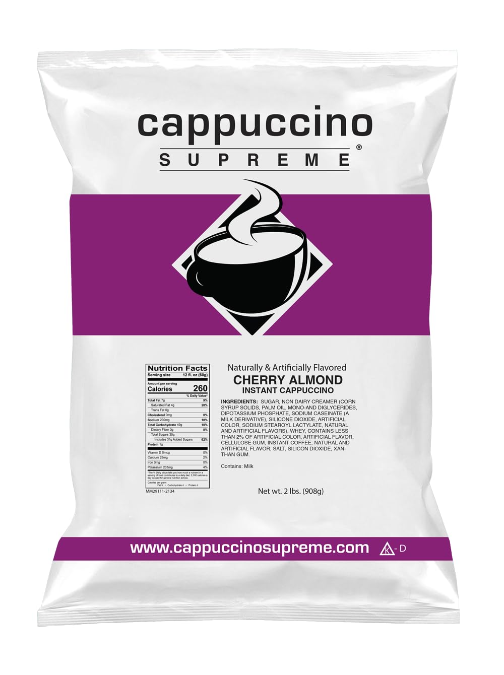 Cappuccino Supreme 2 lb bag Cherry Almond Instant Cappuccino Mix
