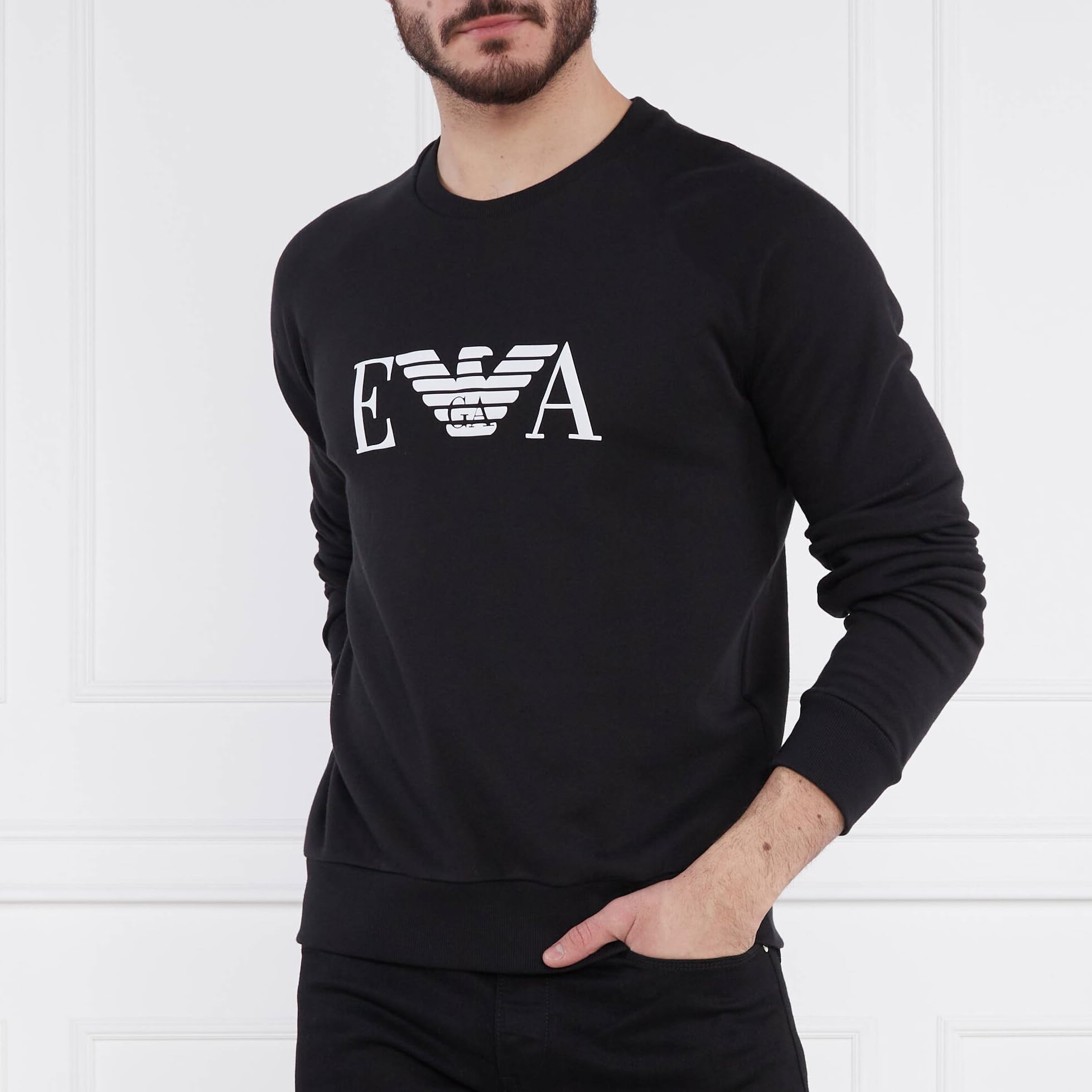 Emporio Armani Felpa Sweatshirt Uomo 111062 3R571 (Nero, S)