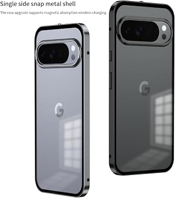for Google Pixel 10 Pro ケース アルミ合金製 全面カバー 両面強化ガラス 全面保護 クリア グーグルピクセル10 Pro 携帯カバー 高感度タッチ マット質感 半透明 薄型 黄変防止PC背面 おしゃれ 両面 ワイヤレス充電 360°全面保護 耐衝撃バンパー アウトドア 軽量 へのスクラッチ防止 かわいい 多機能 シンプル