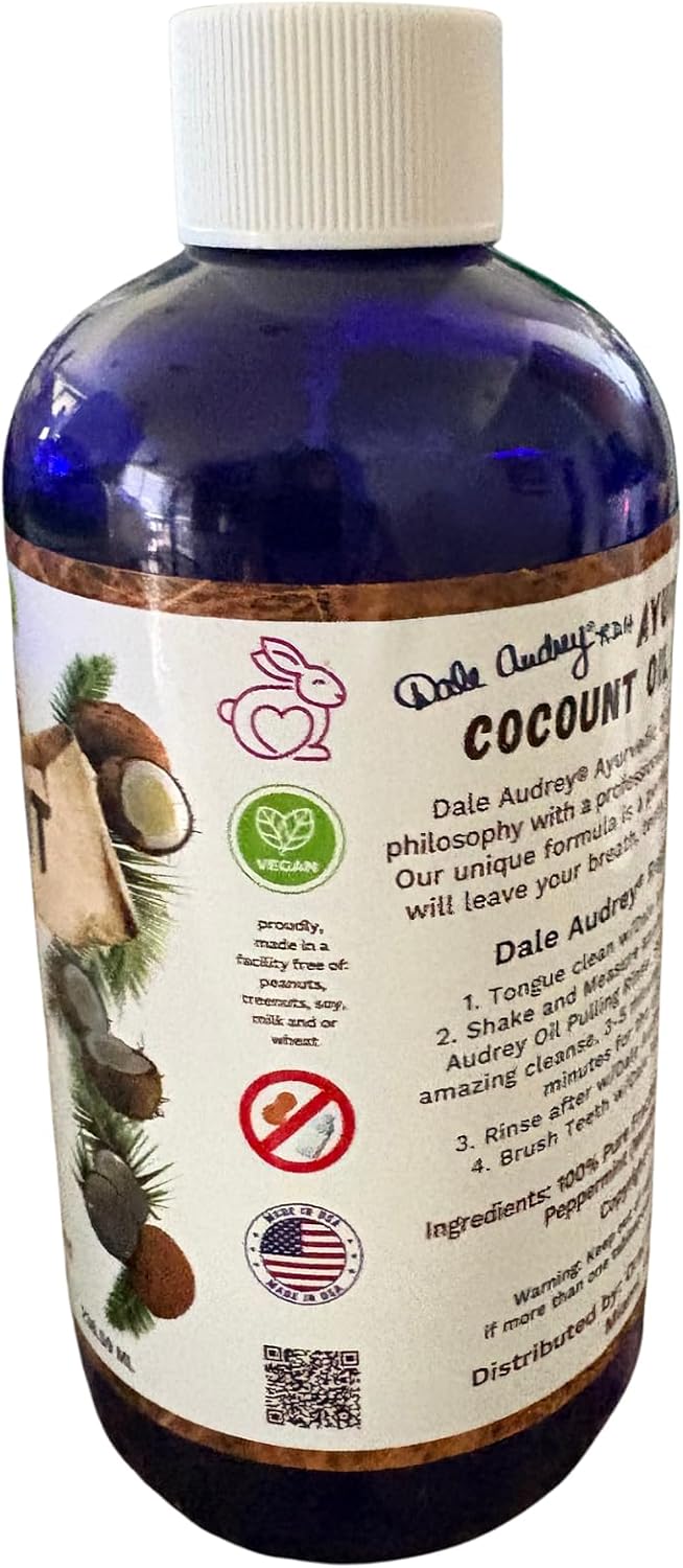 Coconut Oil Pulling Mouthwash, 8 FL Oz | Organic, Alcohol-Free, Fluoride-Free, Whitening, Fresh Breath & Gum Care