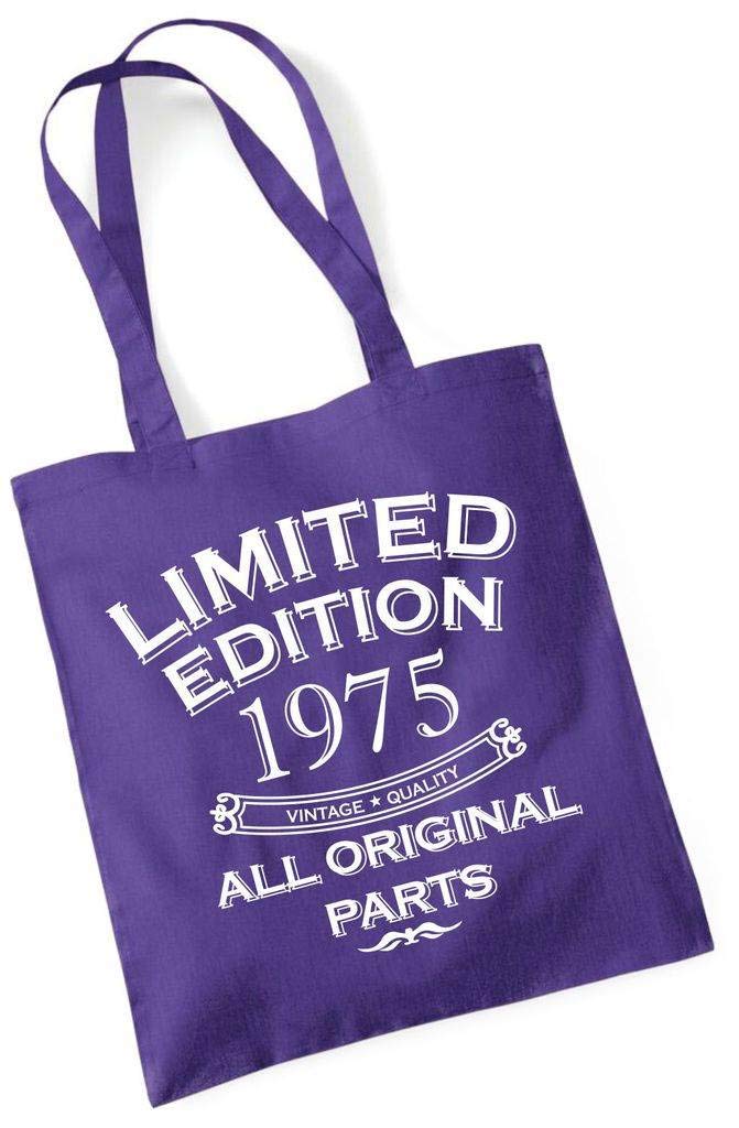 Dcg Printwear Tote Bags Women's Purple Fun Birthday Gift Present Tote Shopping Cotton Bag Limited Edition All Original Parts Year 1975