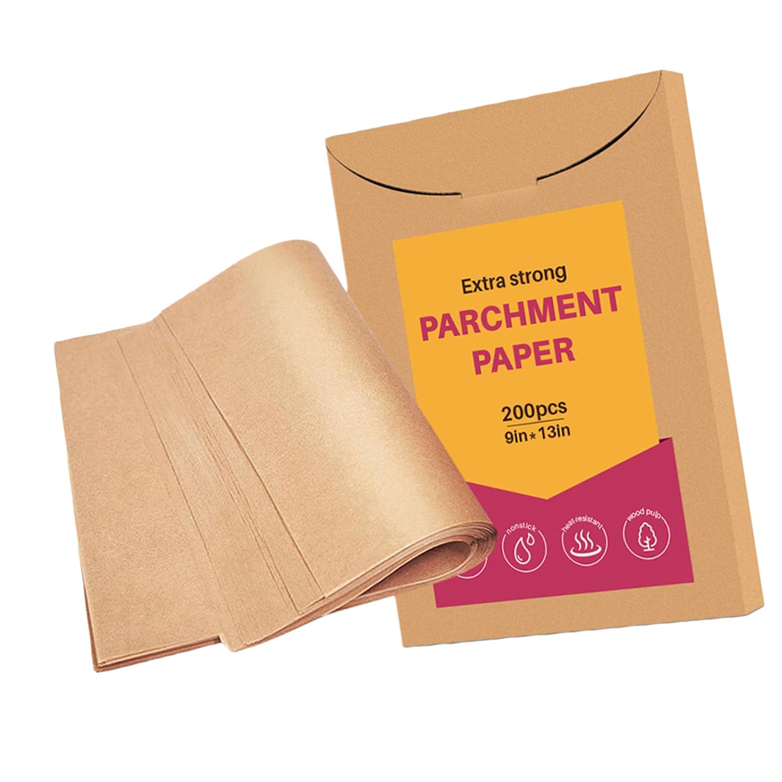 1 Box Backpapier in Lebensmittelqualität, doppelseitig antihaftbeschichtetes Ofenblech, hitzebeständig bis 230 °C, Silikon Backmatten, doppelseitig silikonbeschichtetes Pergament