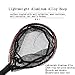 Mini Fly Fishing Net Aluminum Alloy & Soft Rubber Mesh Kayak Fishing Net Trout Net Landing Net Catch and Release Net (Red, Small)