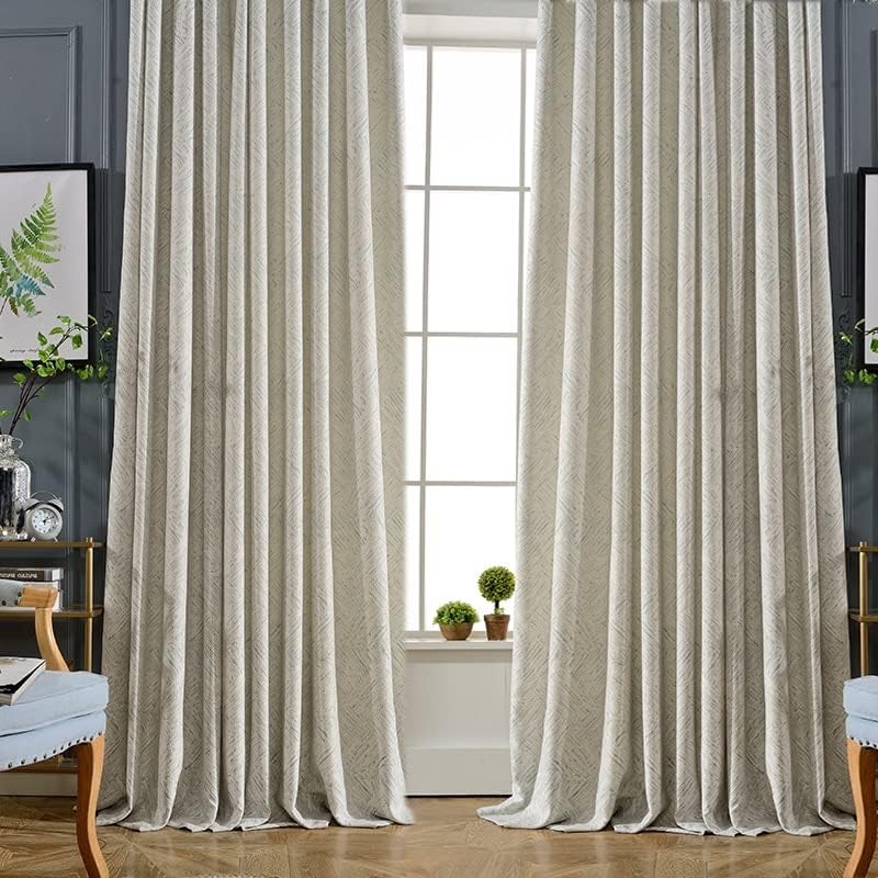 2 Pieces Gold Stamping Velvet Bronzing Curtains for Living Room Bedroom Light High Precision Jacquard Luxury Simple Modern Beige Chenille Window Door Curtain Thick Grommet Top (Blue, W40in*L96in)