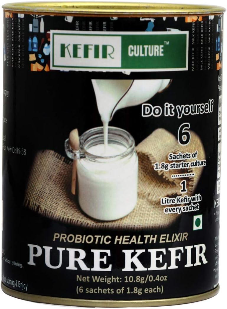 KEFIR CULTURE Pure 10.8 G , 0.4o z Organic Probiotic Builds Immunity and Health Starter Kit -6 Sachets of 1.8 G Each