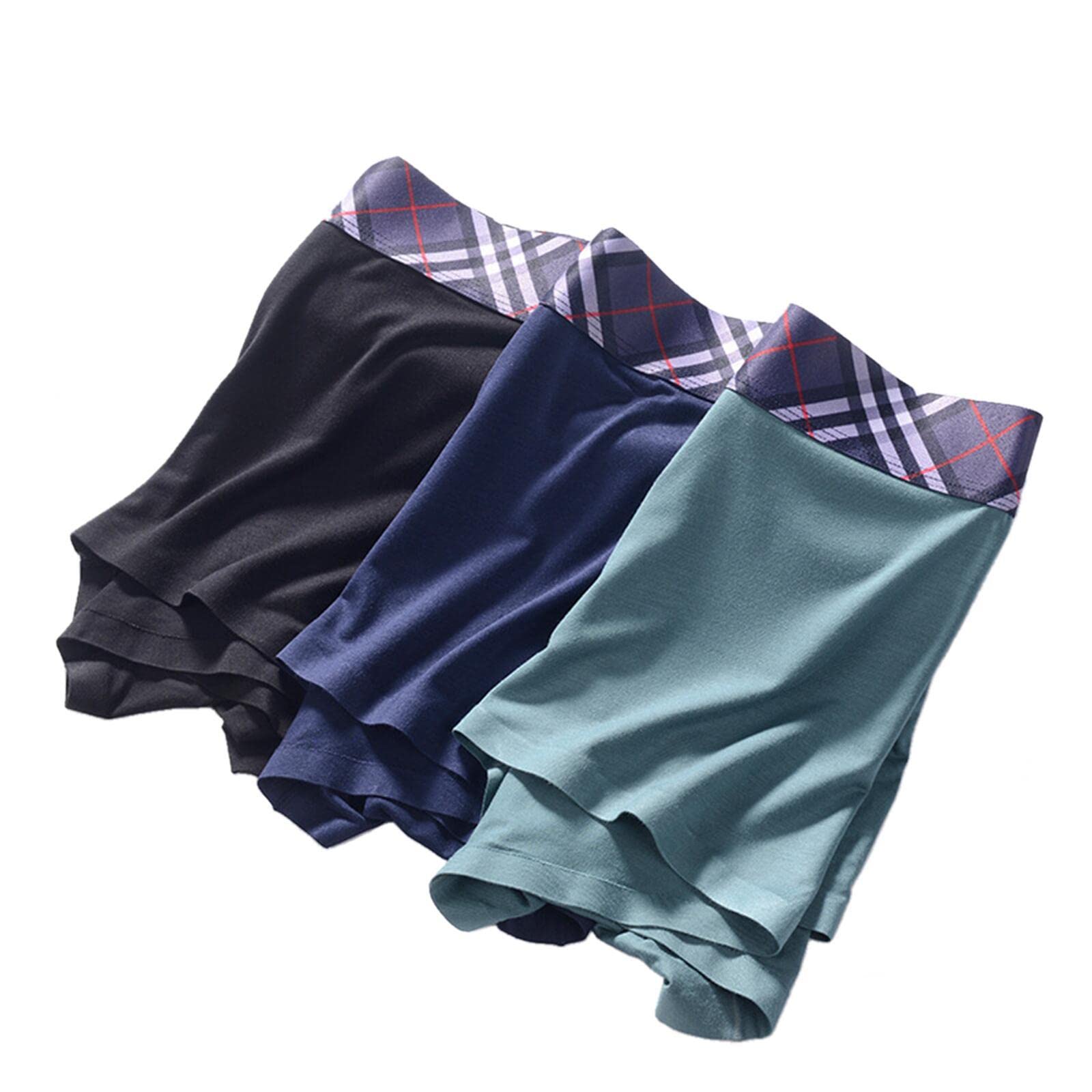 Boxer Uomo Tinta Unita Autunno Inverno Mid-Waist Color Solid Color Traspirante Uomo Modal Seamless Boxer Slips 3 Packs