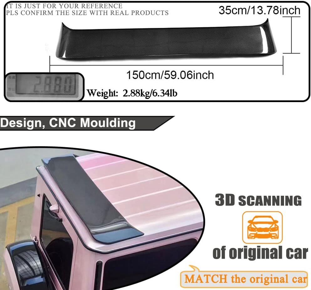 MCARCAR KIT Carbon Fiber Rear Spoiler for Mercedes-Benz G Wagon W463 G500 G550 G55 G63 G65 AMG 2013-2018 Customized Roof Window Spoiler Wing with Signal Light Factory Outlet