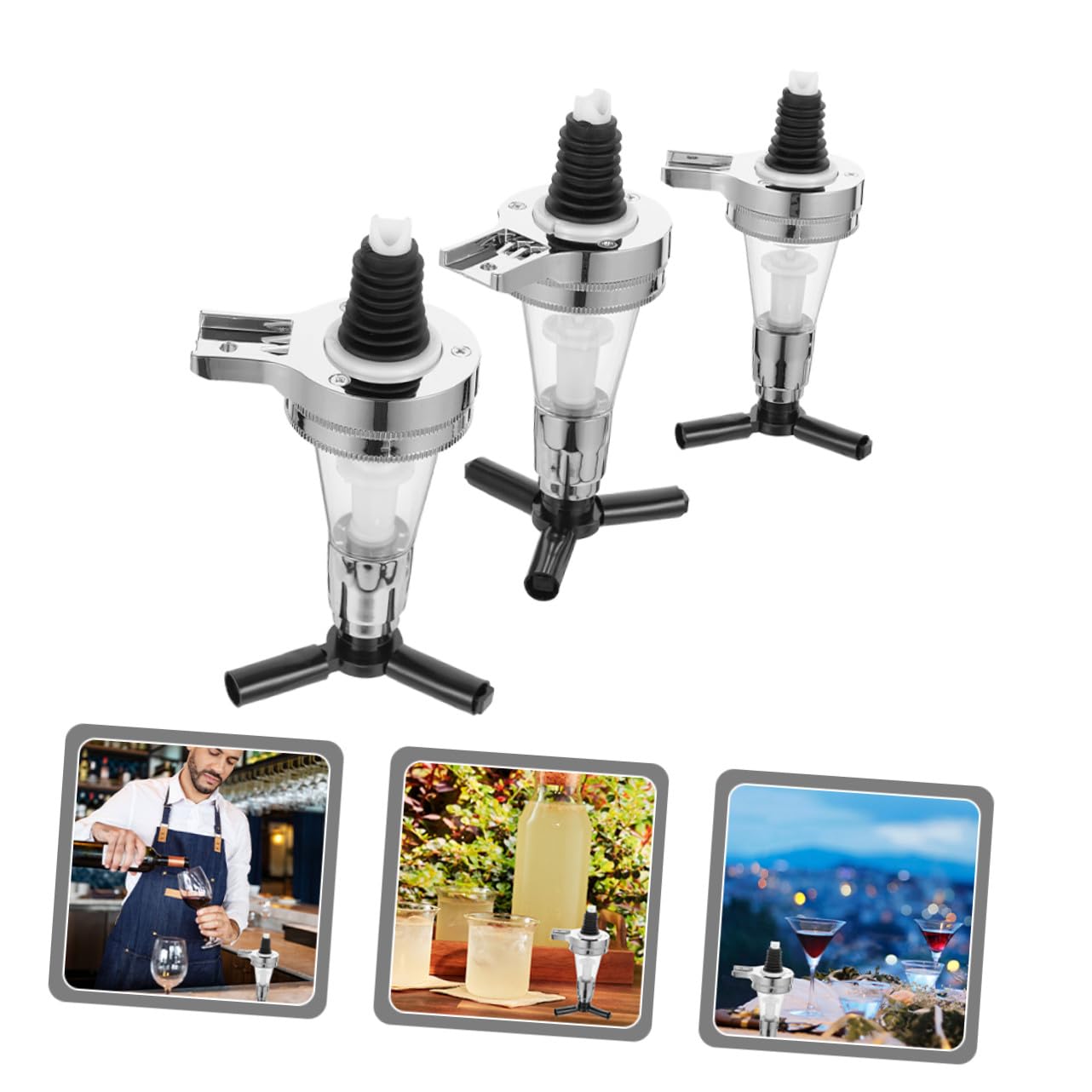 3 Piezas Dispensador de Bebidas Pared Dosificador Cuantitativo para Botellas de Licor y Vino Uso Fácil para Fiestas y Bares Diseño Luminoso Seguro y Duradero
