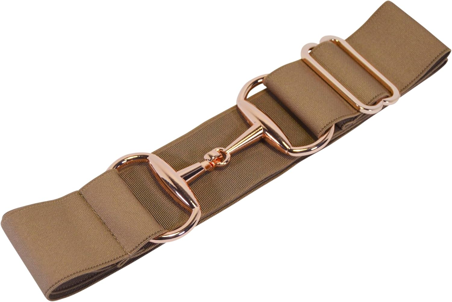 Kids 1.5 inch Elastic Equestrian Belt, Horse Riding Belt with Rose Gold Bit Buckle