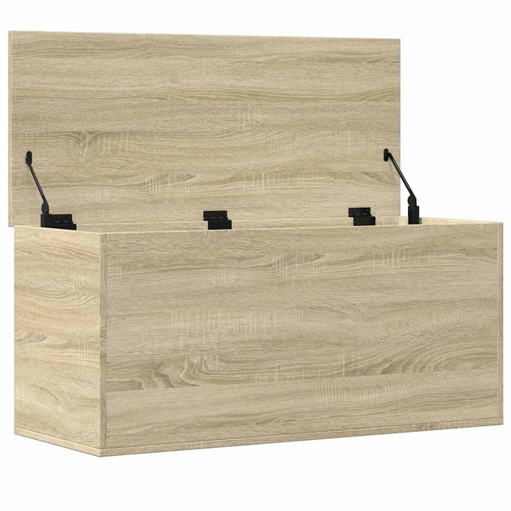 vidaXL Caja de almacenaje Madera ingeniería Roble Sonoma 100x42x46 cm, Caja de Almacenamiento, Caja para Mantas, baúl de almacenaje