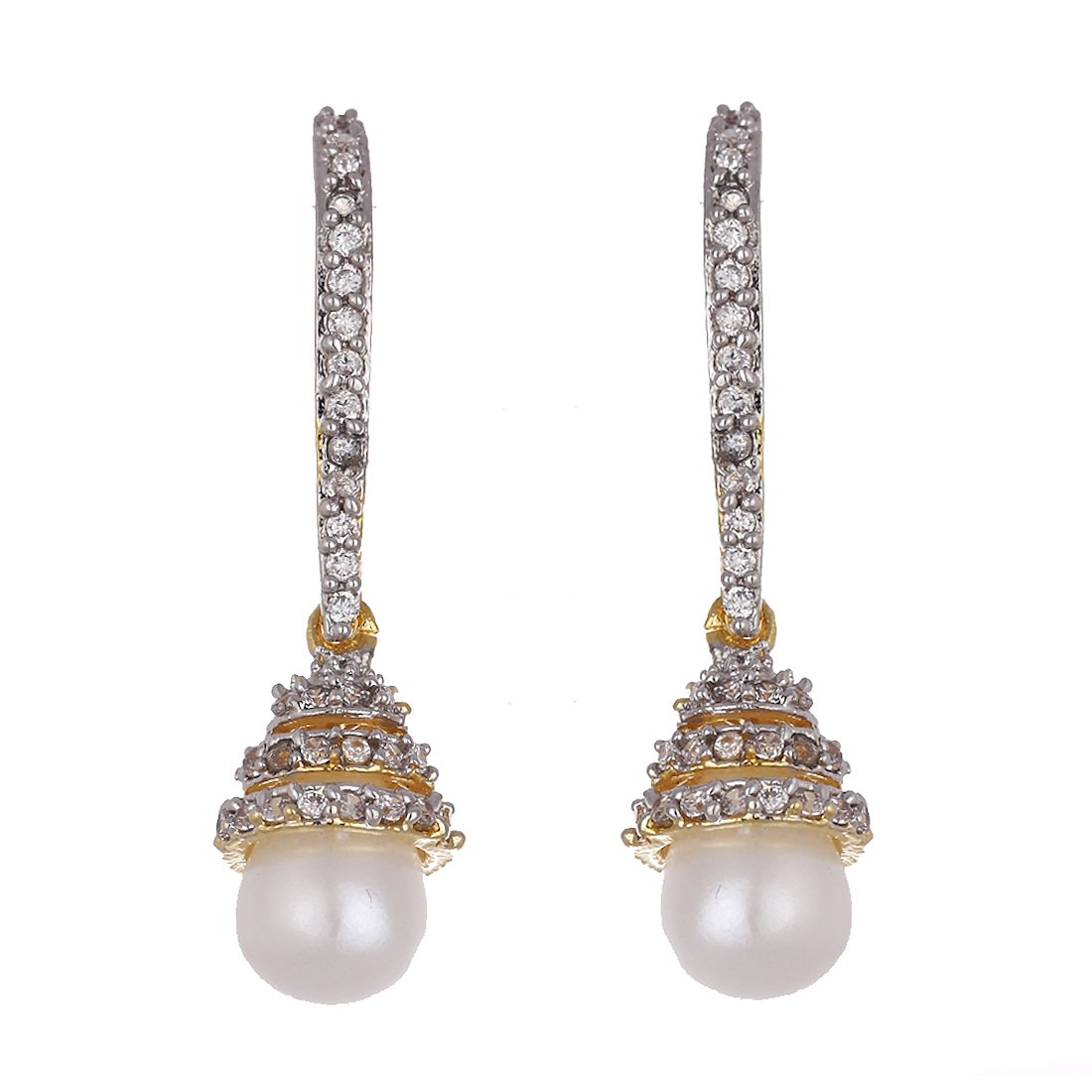 See full amazon price history chart for Zeneme Earring Gold Plated American Diamond Studded Pearl J Hoop Earring Jewellery For Girl And Women Zeneme Earring Gold Plated American Diamond Studded Pearl J Hoop Earring Jewellery For Girl And Women (B01M0SVL26) Amazon Price History, Amazon Price Tracker