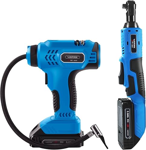 Inflador de neumáticos de compresor de aire inalámbrico de 20 V con llave de trinquete eléctrica inalámbrica de 20 V 38 "