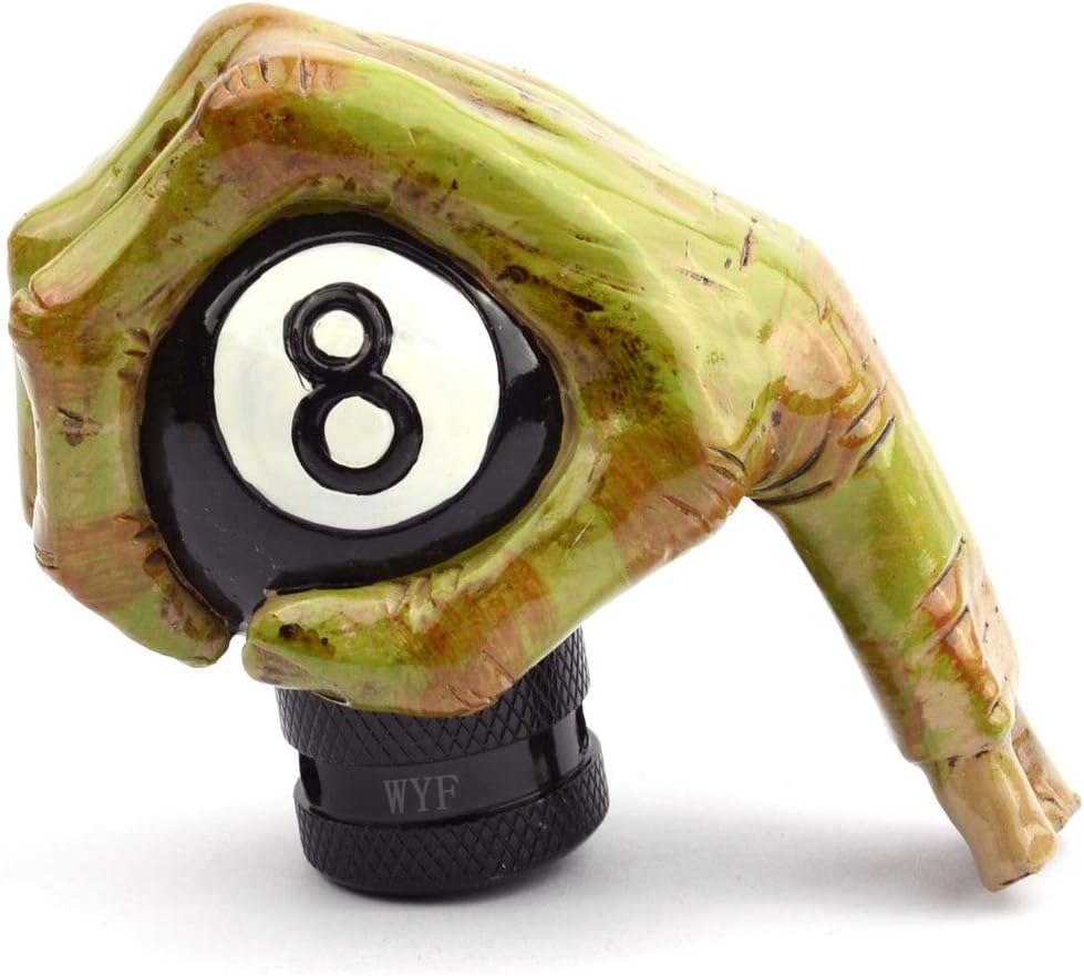 WYF Universal Shift Knob Ghost Claw Hand Skull Gear Stick Black 8 Ball Shifter Knob for Most Manual or Automatic Gear Without Button (Green)