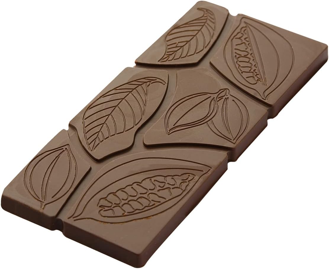 Chocolate World CF0810 Polycarbonate Candy Mold with 6 Cacao-Tablet Cavities, Each 50mm x 118mm x 8mm High