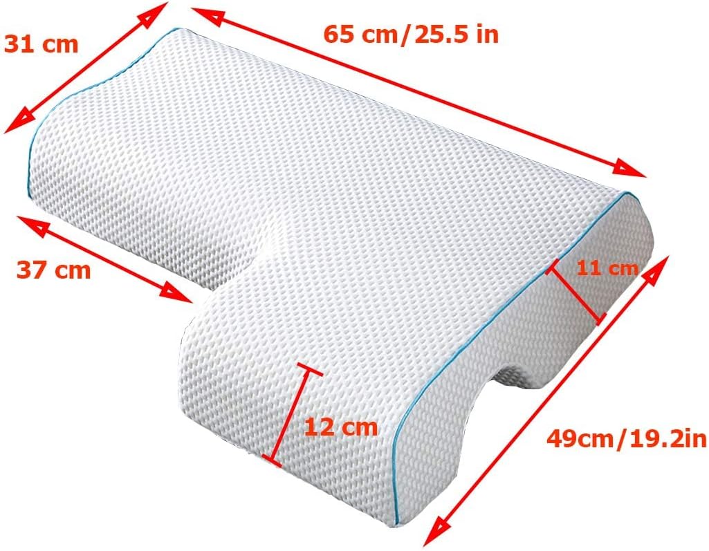 Memory Foam Pillow for Sleeping, Arched Cuddle Cervical Pillow, Bed Couples Side Sleeper Pillows for Eco Gel Arm Pillows for Sleeping (Left)