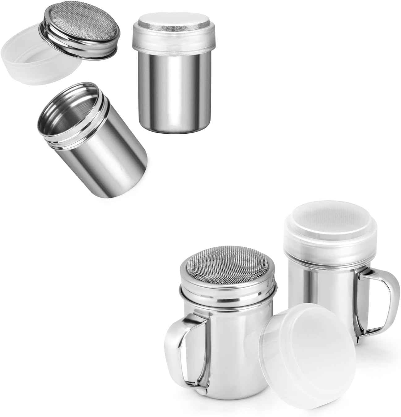 Accmor 7oz Powdered Sugar Shaker Duster Set, Flour Sifter