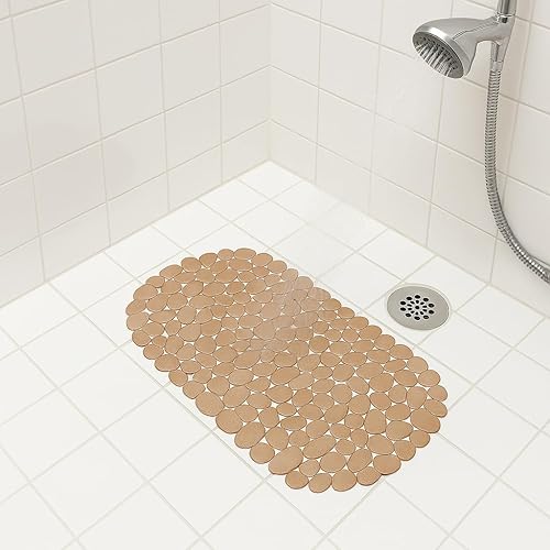 Miniatura 3 de Tapete de baño ovalado antideslizante de oro rosa, 26.5 x 14 pulgadas, tapete de baño antideslizante de PVC con ventosas para mayor seguridad,