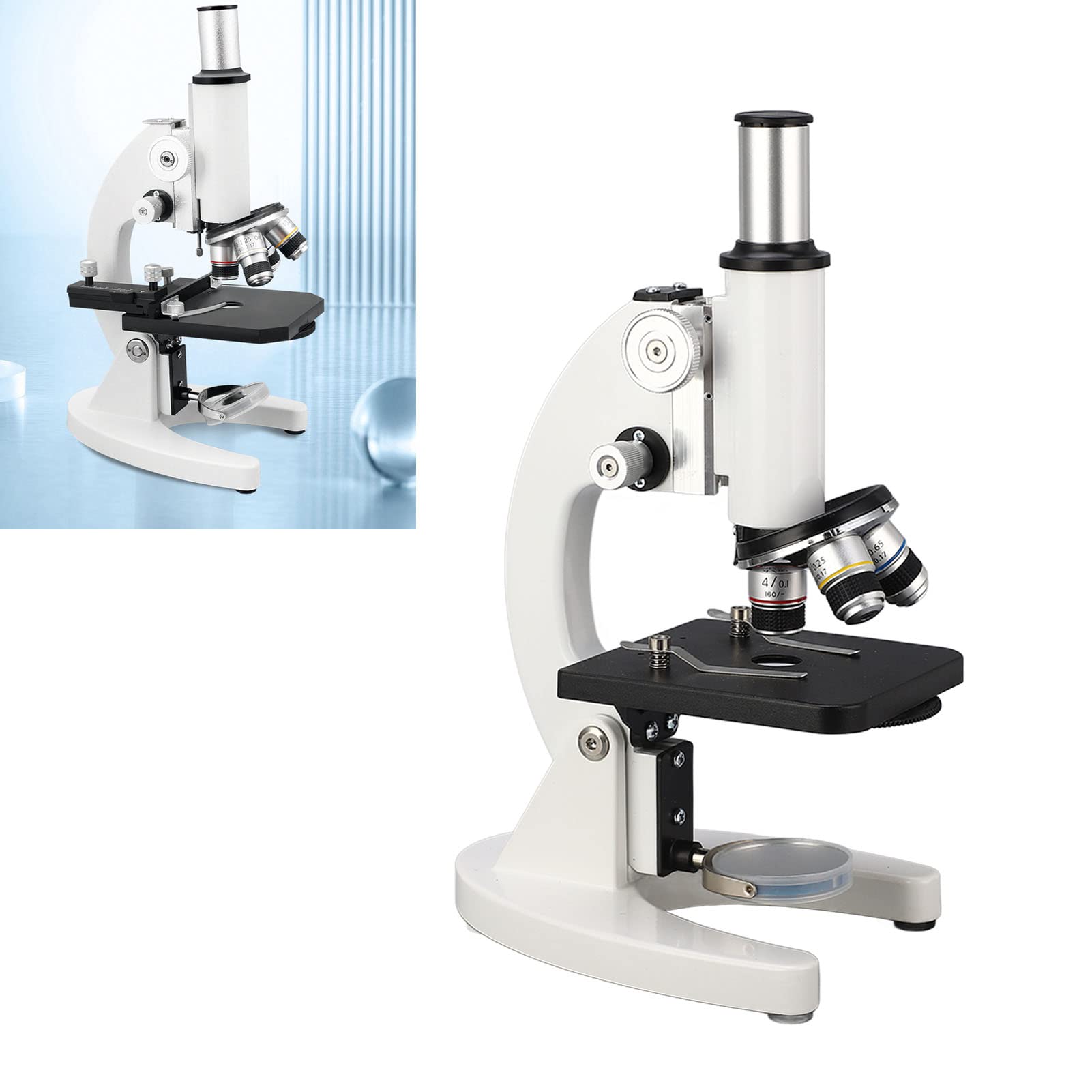 Omabeta Kit Microscopio Monoculare in Acciaio Inossidabile 640X HD per Visione Chiara, Ricerca Sui Tessuti e Altro con Custodia per Ricercatori di Laboratorio