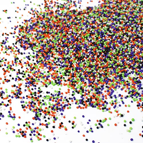 Haunted Halloween Nonpareil| Black| Lime| Orange| Purple| White nonpareils| Halloween| Fall| Sprinkle Mix, 4OZ