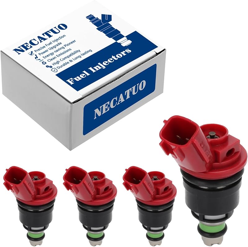 Kit com 4 bicos injetores de combustível FJ285 NECATUO para Infiniti G20, I30, J30, Q45 e Nissan 200SX, 240SX, 300ZX, Altima, Maxima, NX e Sentra