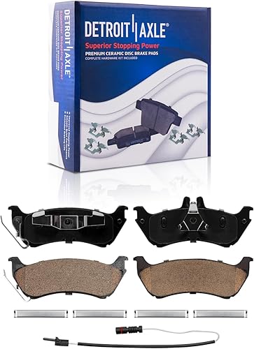 Miniatura 6 de Detroit Axle - Kit de freno trasero para Mercedes-Benz ML320 1998-2003, rotores de freno de disco ranurados perforados 03-05 ML350 Pastillas de