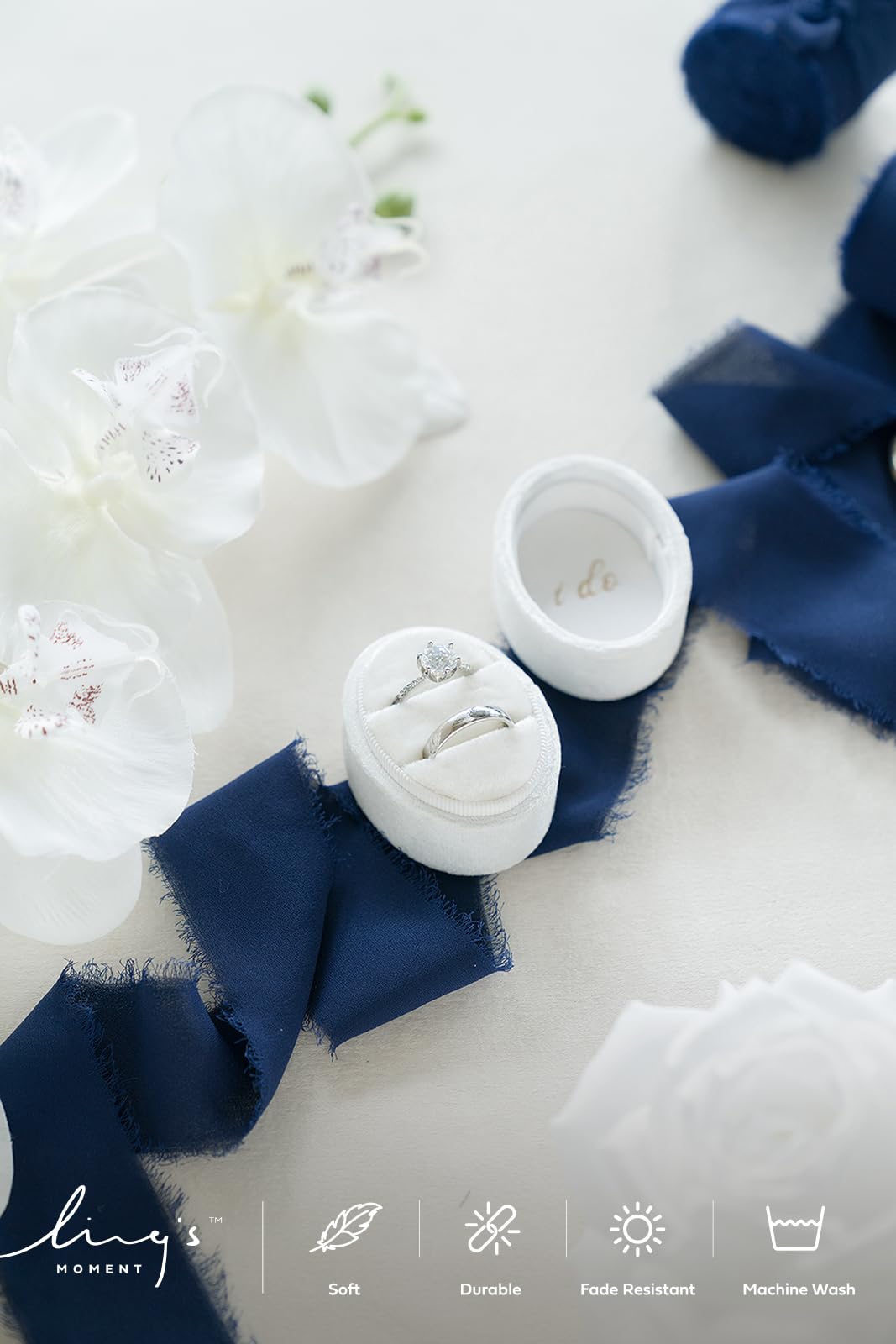 Amazon.com: Ling's Moment Chiffon Silk Ribbon,6.7Yd Navy Blue