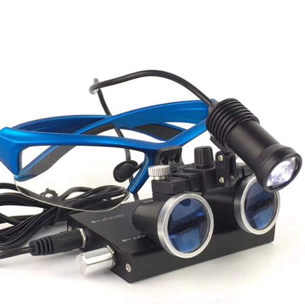 Lupe Mit Licht, Medizinische/Zahnärztliche/Chirurgische Lupenbrille, 3,5-Fache Vergrößerung, Zweifach Verstellbare Schutzbrille, Binokulare Vergrößerungsbrille