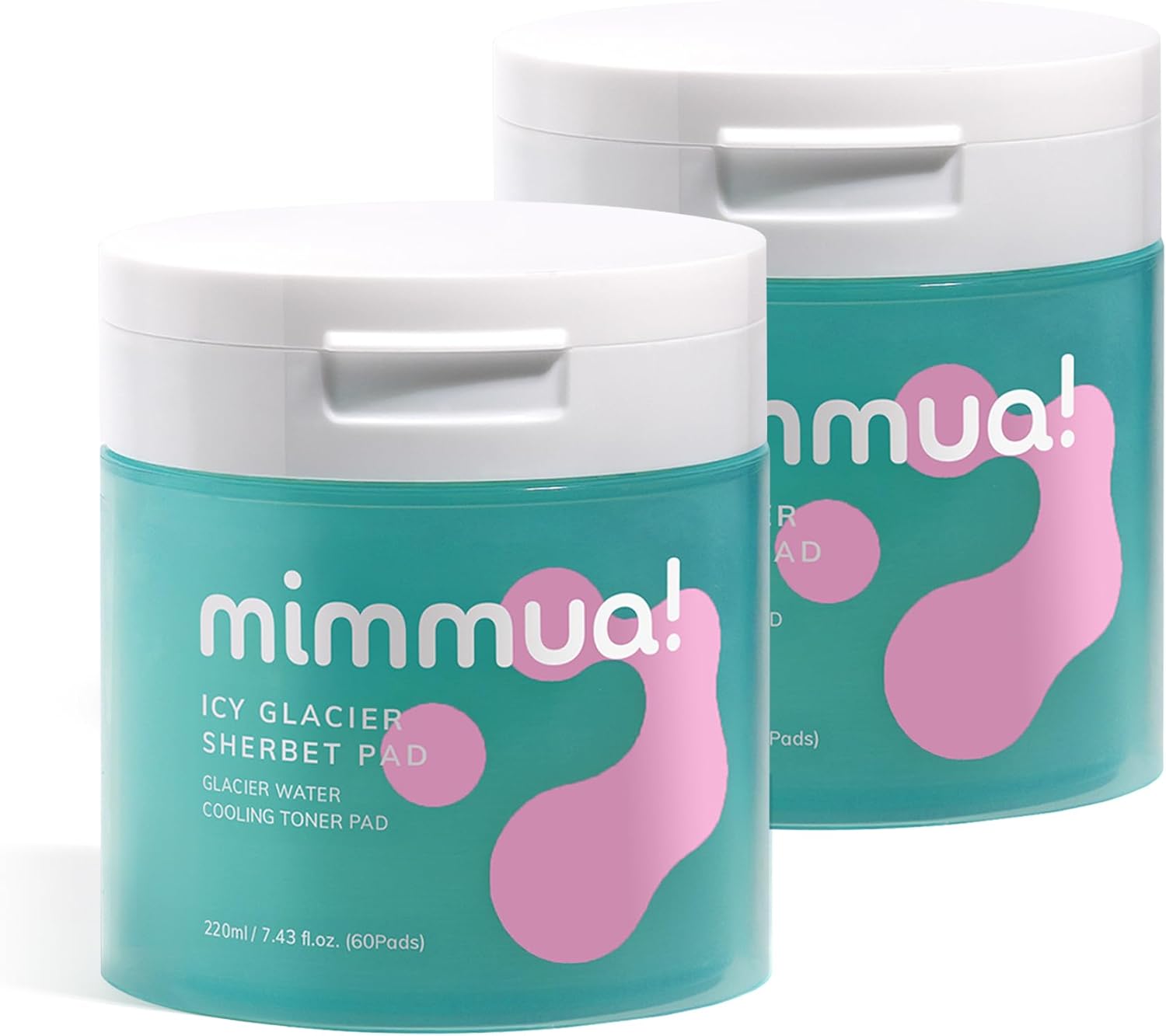 Ice Sorbet Toner Pads | Skin Prep Wipes for Puffiness, Under Eye Bags & Instant Face Lift | Gel Pads for Sunburn Relief & After Sun with 30% Glacial Water & Caffeine | Pack of 2 (120 Count)