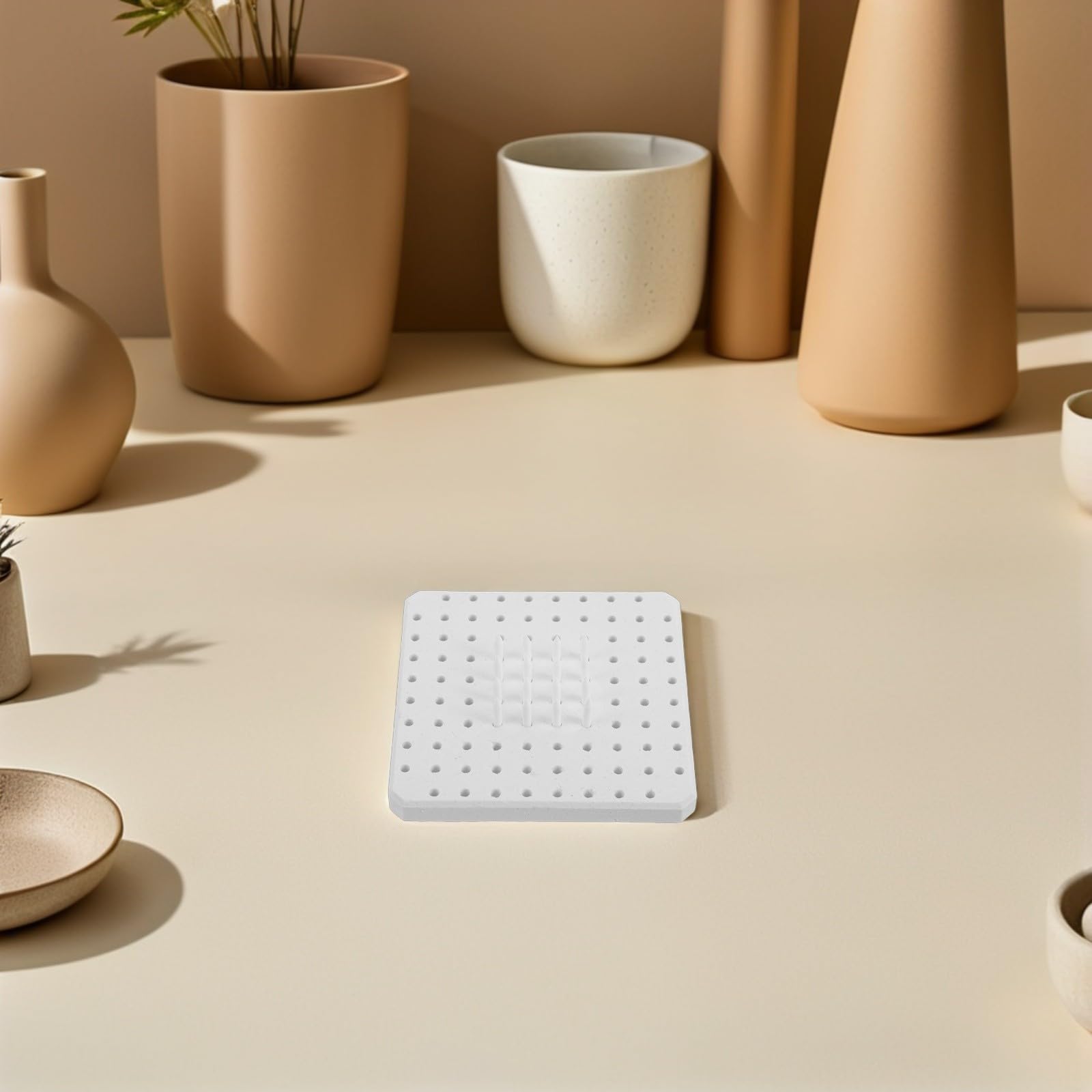 Mobestech Keramikbrennofen Stützdorn Mehrloch Design aus Hitzebeständigem Kunststoff für Glatte Oberflächen und Brennleistung in der Werkstatt Weiß 1 Set