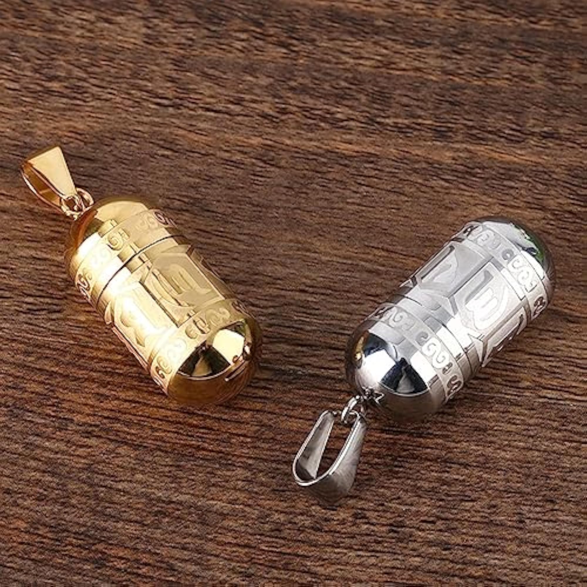 Engraved Openable Urn Pendant Charm in Silver