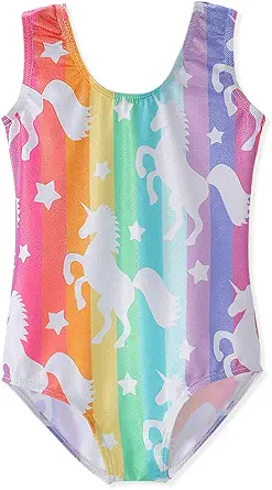 HOZIY Gymnastics Leotards for Girls Toddlers Kids Sleeveless Tumbling Outfits for Dance Print