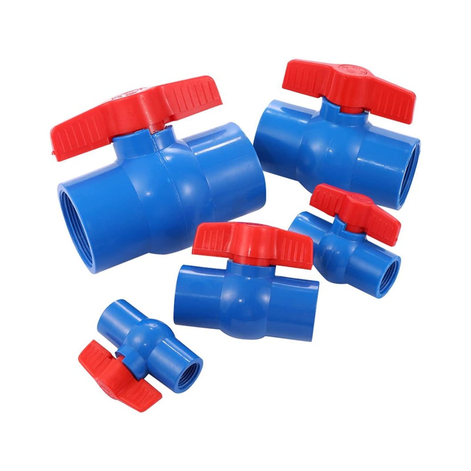 QMIQXIWS Garden Plumbing Blue Female Threaded PVC Ball Valve 1/2"~2" Threaded Garden Irrigation Hose Connection Water Hose Connector Aquarium (Color : 2 inch)
