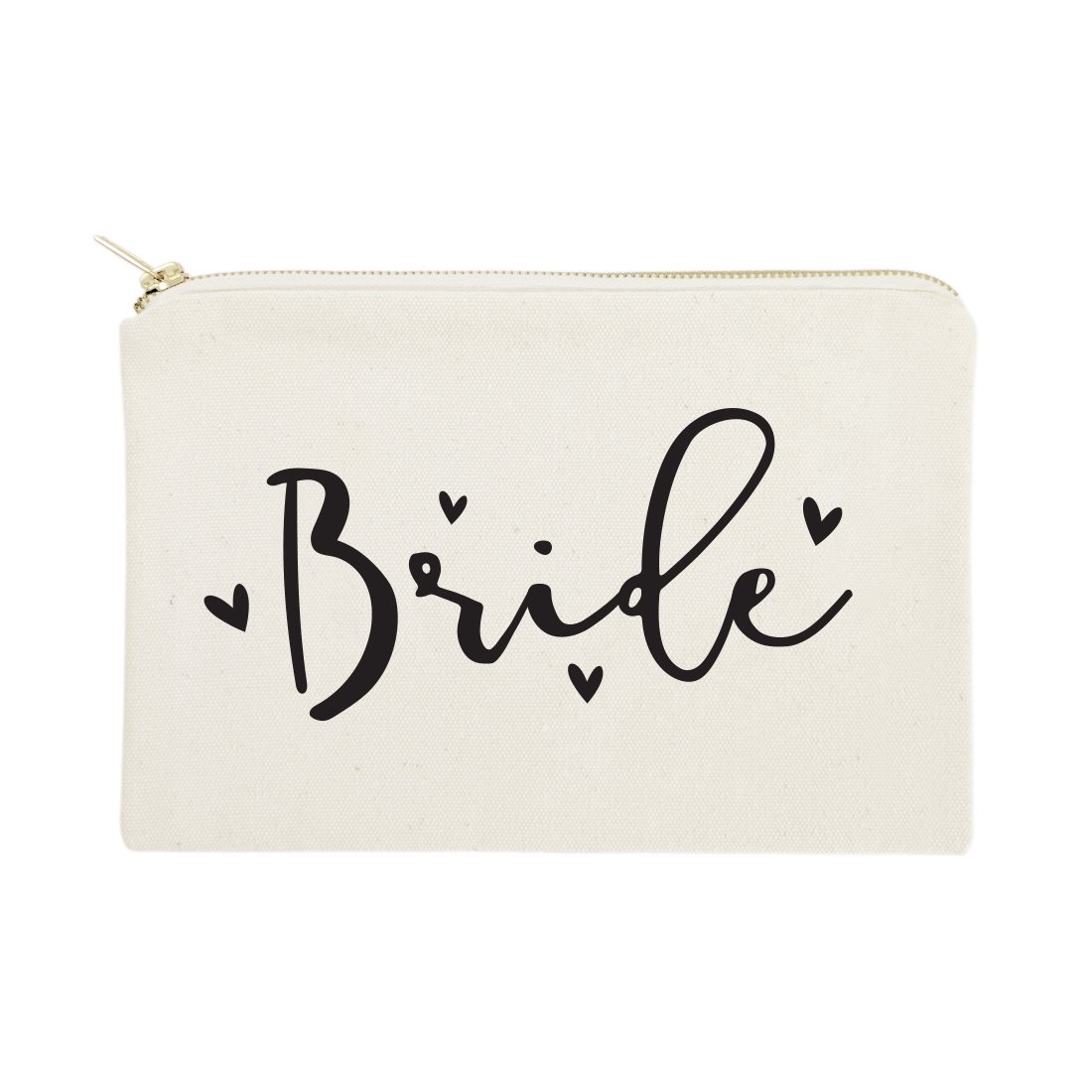 The Cotton & Canvas Co. Bride Wedding Cosmetic Bag, Bridal Party Gift and Travel Make Up Pouch