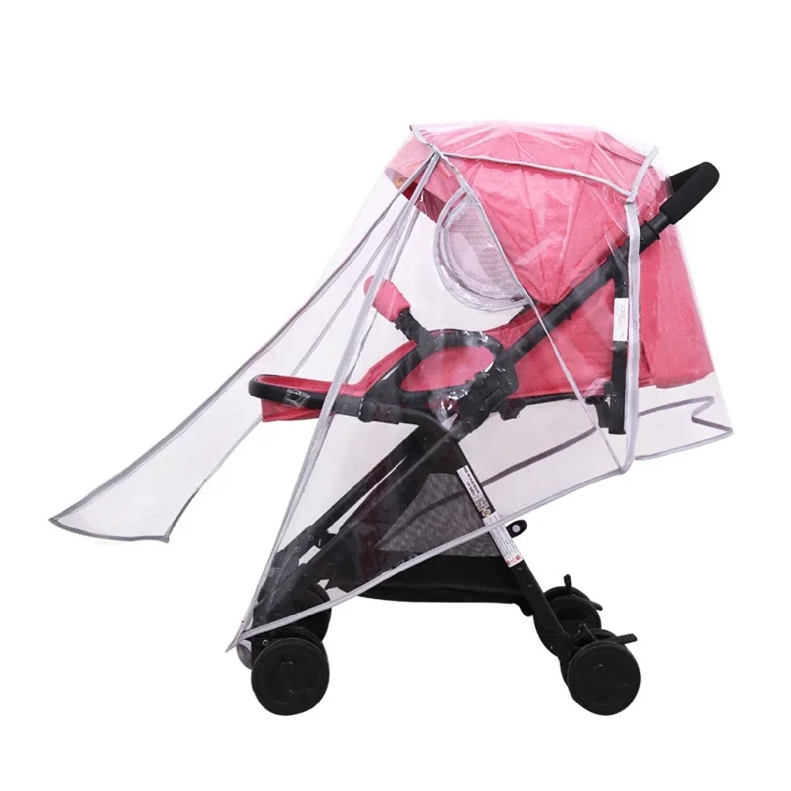 Habillage Pluie pour Poussette Housse de pluie for poussette EVA Housse de pluie imperméable Protection transparente contre le vent et la poussière Fermeture éclair ouverte for poussettes Accessoires