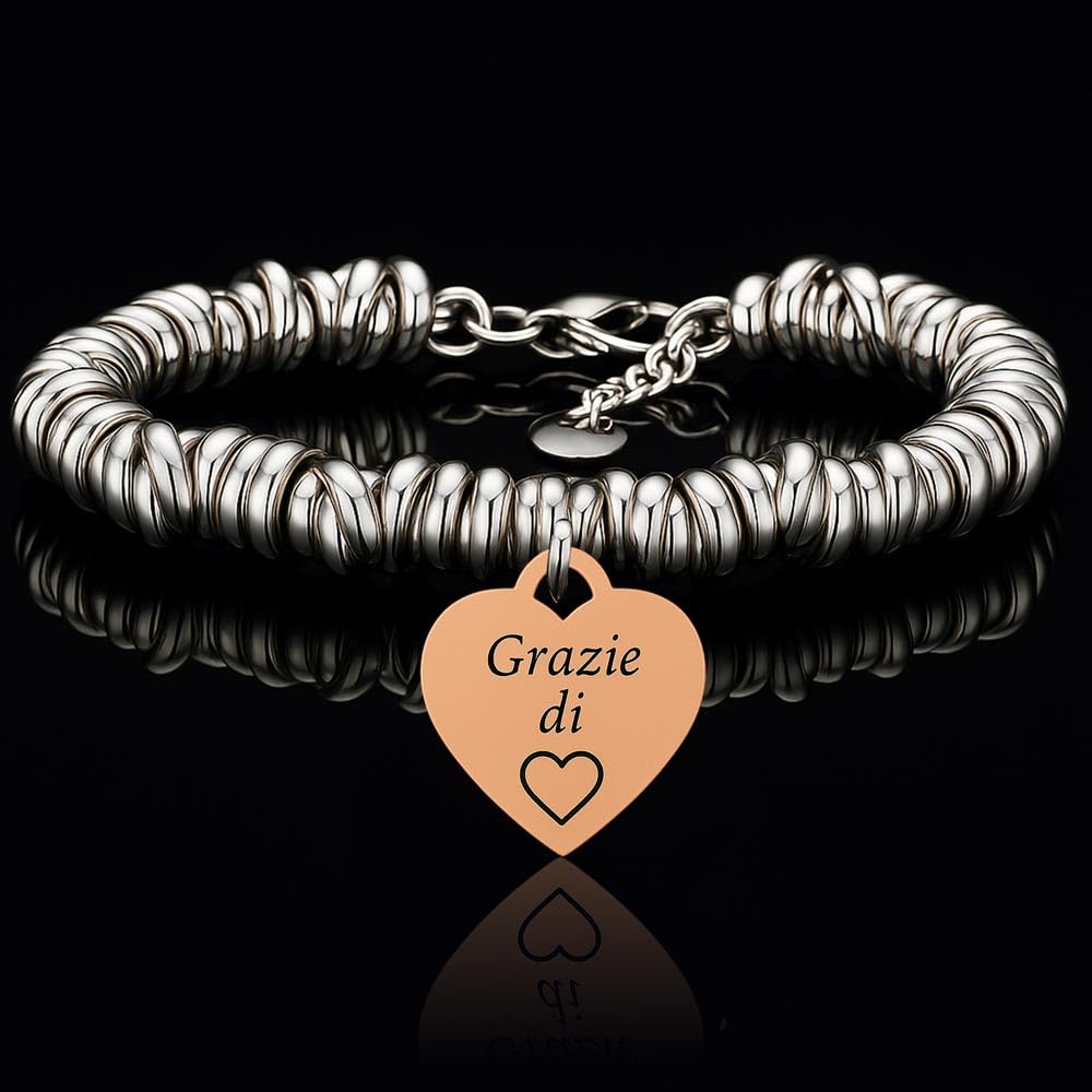 SAGA GIOIELLI Bracciale Donna con Scritte, Pensieri e Parole, Idea Regalo Amica Speciale, Sorelle, Mamma, Nonna, Nodini Intrecciati e Ciondolo, Regali Portafortuna