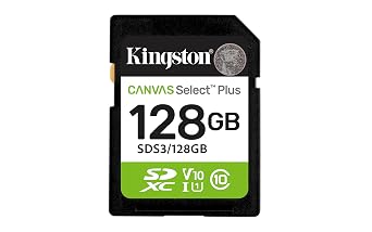 Kingston 128GB Canvas Select Plus SD Card | Up to 150MB/s | Class 10, UHS-I, U1, V10 | SDS3/128GB