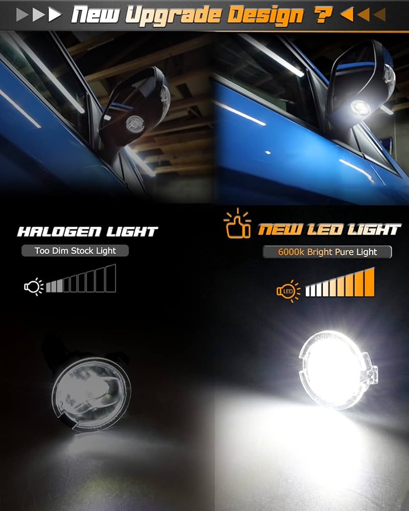 Amazon.com: HERCOO 2PCS Side Mirror Puddle Light LED Lamp Lights