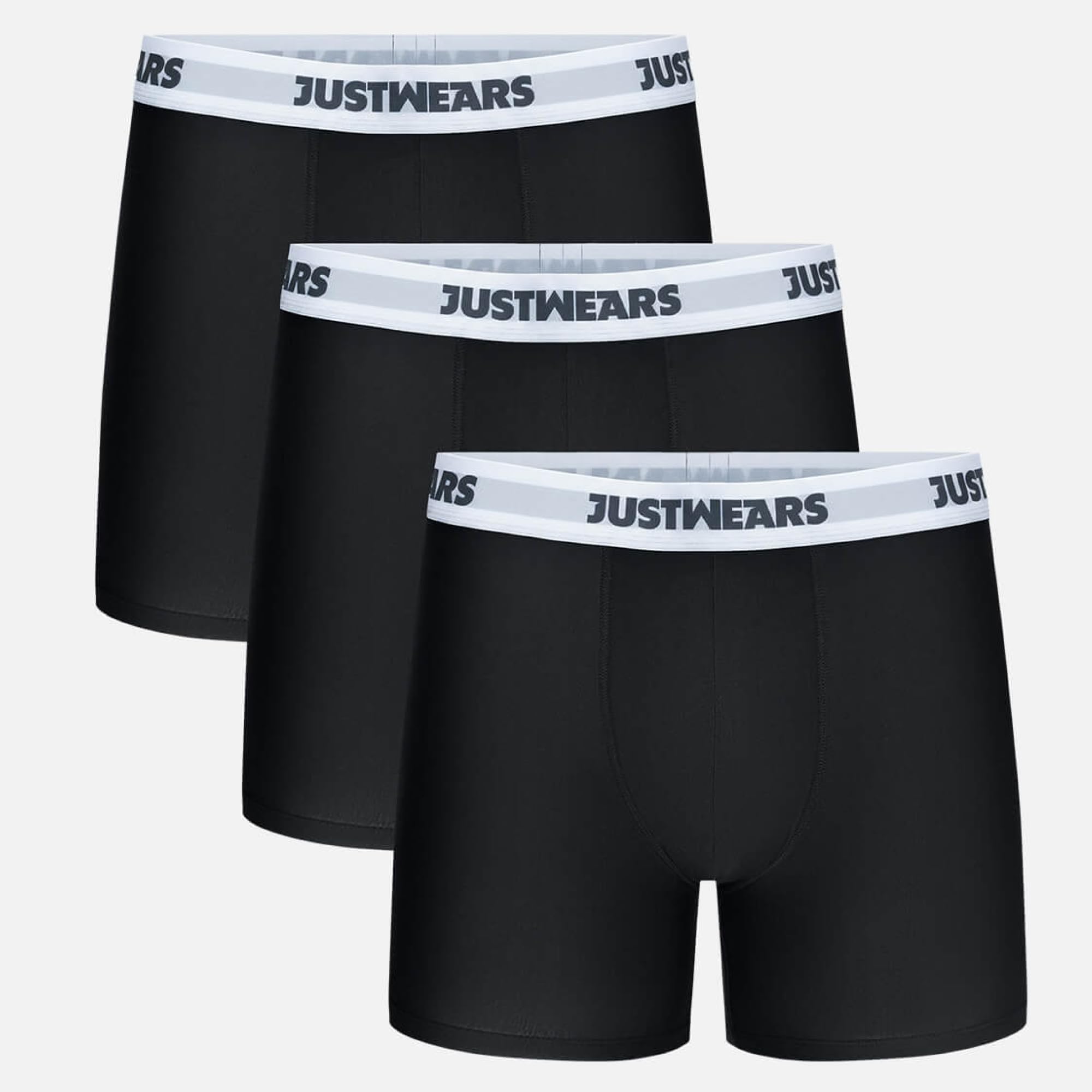 JustWears Boxer Briefs Everyday - BLACK - BLACK LOGO - L
