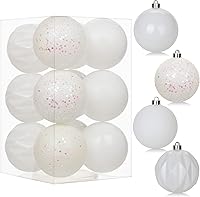 Vista 56 de 30 piezas de adornos de bola de árbol de Navidad irrompibles negros para decoración navideña