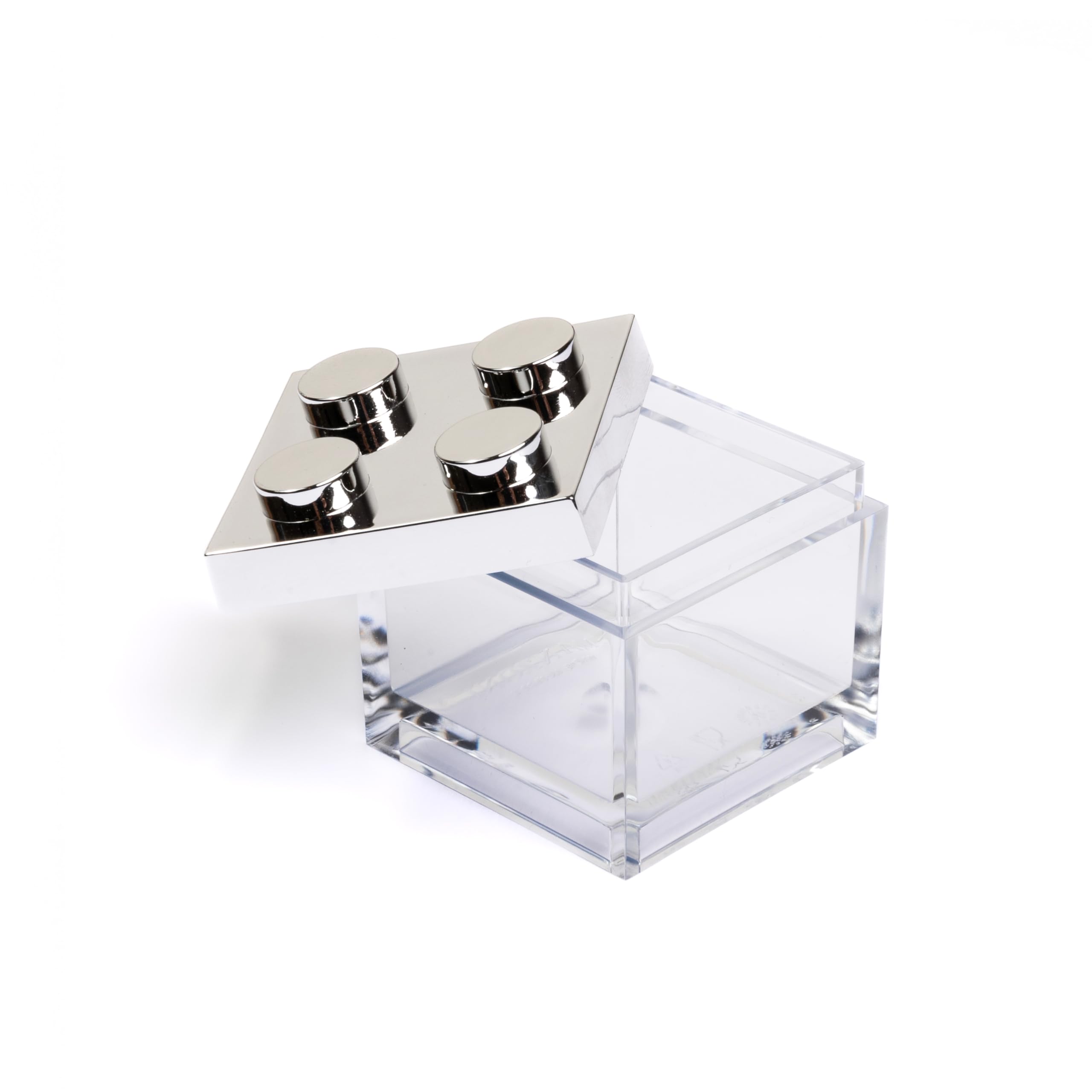 Manzoni Home - Contenitori Mattoncino - Set da 12 Pezzi - Versione Premium Argento Metallizato - Ideali Come Bomboniere per Battesimo e Decorazioni Creative - Made in Italy