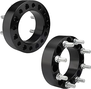 EOTH 2 pcs 8x6.5 Wheel Spacers for 1994-2011 Ram 2500 3500, 1988-1998 F-250 F-350, 2 Inch 8x165.1 Wheel spacers 126.15mm Hub Bore with 9/16-18 Studs.