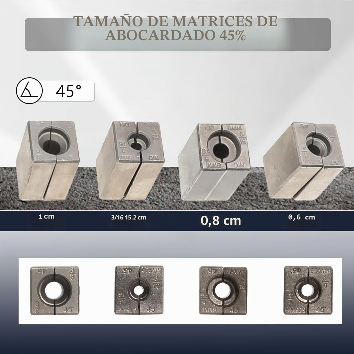DPTOOL Kit de Herramientas para abocardar líneas de Freno, abocardados Simples, Dobles y de Burbuja de 45 Grados, Herramienta para abocardar Tubos de 3/16", 1/4", 5/16", 3/8" y 4,75 mm