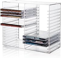 Vista 1 de Soporte transparentes, de plástico, para apilar CD, para 30 CDs estándar. Soporte para joyas.