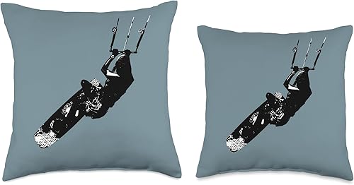 Miniatura 3 de Kitesurf Gifts and Surf Lover Tees by taiche Kitesurfing Lover Illustration Throw Pillow, 18x18, Multicolor