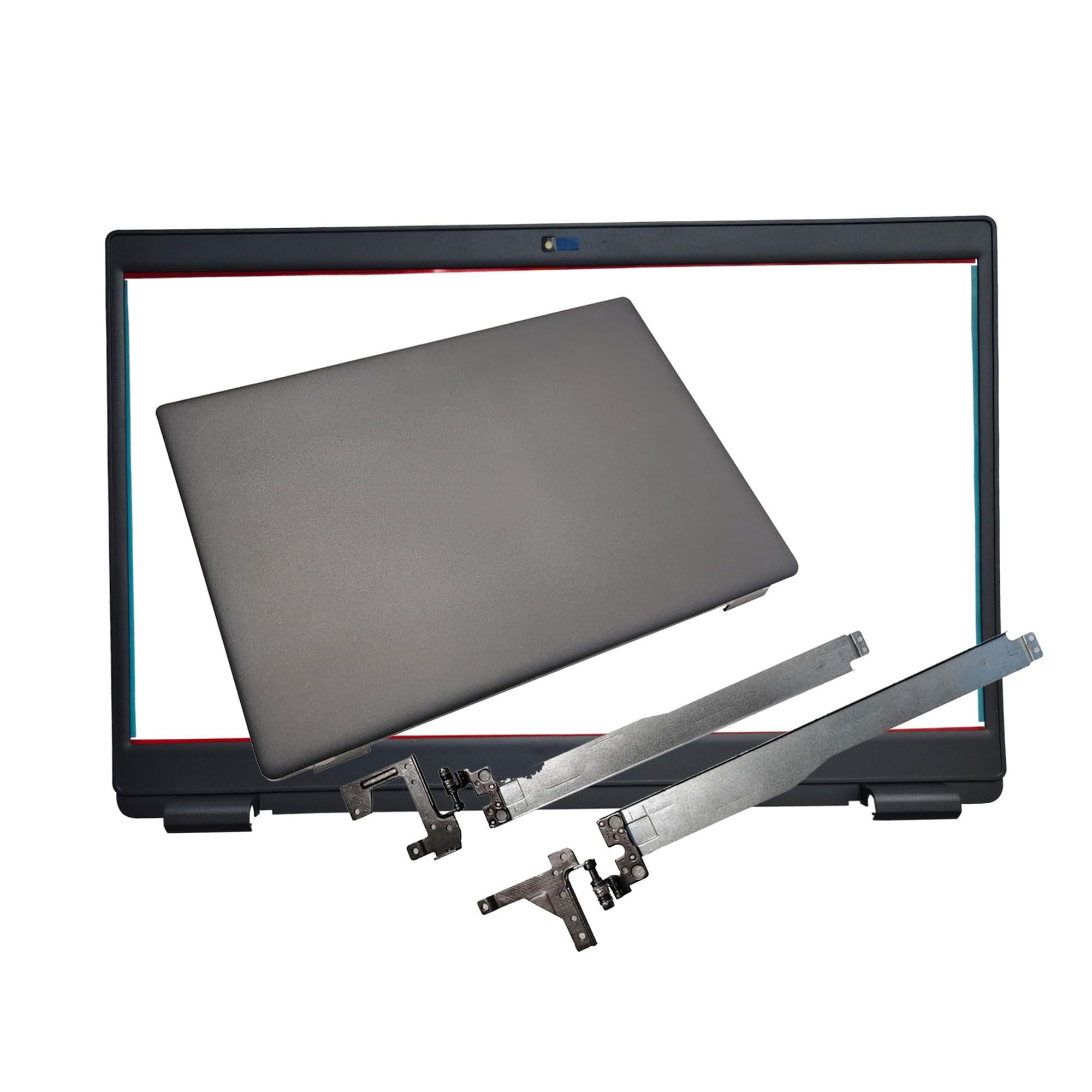 Laptop LCD Top Back and Front Bezel Cover Case Compatible for Dell Latitude 3510 E3510 08XVW9 0GCK6R Black with Hinges