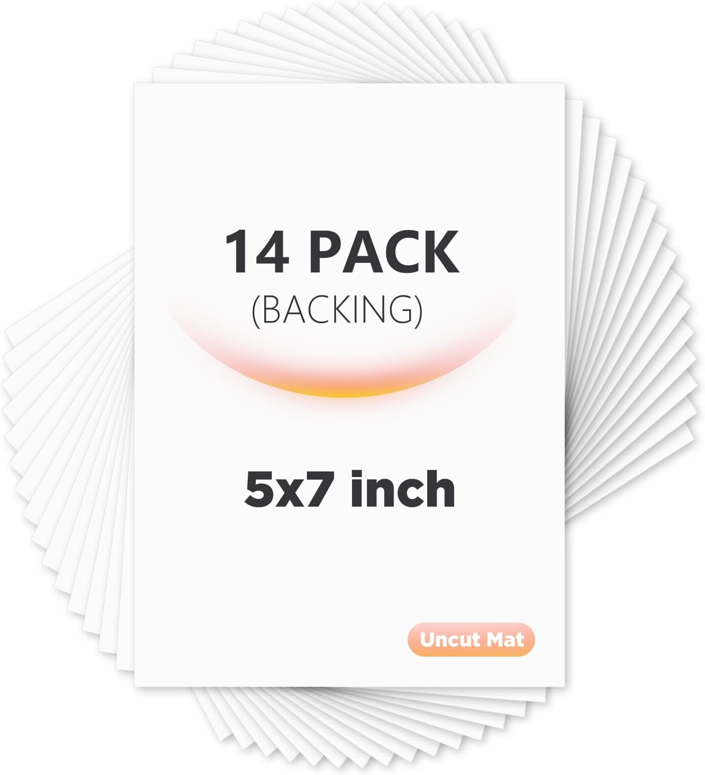 Egofine 14 Pack Mat Board, 5x7 Backing Board, Acid Free White Uncut Mat Board for Photos, Pictures, Frames, Artworks and Paints